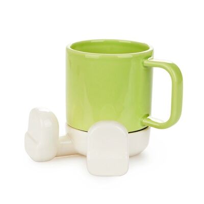 Mug, Mr. Sitty, green, 330ml, ceramic