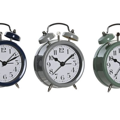 RELOJ DESPERTADOR PLASTICO 9X4X12 VINTAGE 3 SURT. RE206347