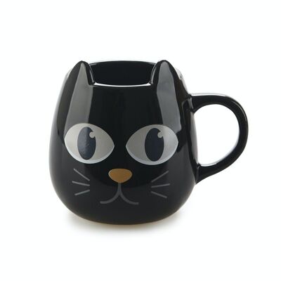 Mug, Wake Cat, black, 250ml, black, ceramic