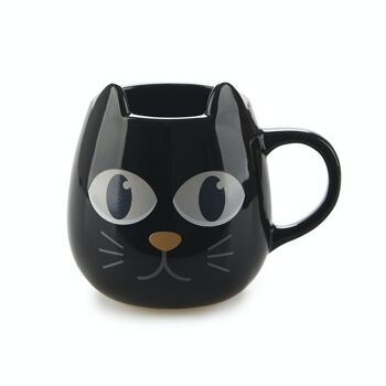 Mug, Wake Cat, noir, 250ml, noir, céramique 1