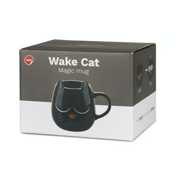 Mug, Wake Cat, noir, 250ml, noir, céramique 3