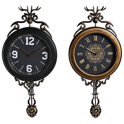 Iron Wall Clock 27X7.5X57.5 Pendulum 2 Assortment. RE198977