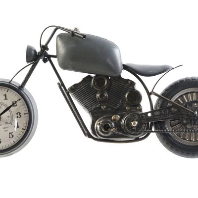 CRYSTAL IRON WALL CLOCK 44X8X21 GRAY MOTORCYCLE RE176044