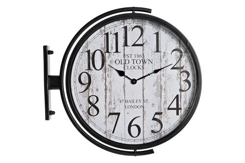 Reloj Pared Hierro Cristal 45X6X45 Estacion Negro RE199316