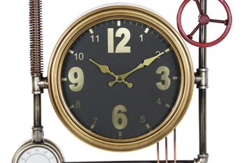 HORLOGE MURALE EN FER CRISTAL 50,5X12X73 OR RE201231 2