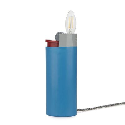 Lampe de table-Tischleuchte-Lámpara de mesa-Tischleuchte Feuerzeug, Feuerzeug, blau