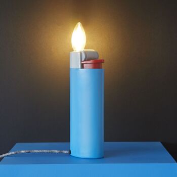 Lampe de table-Lampe de table-Lámpara de mesa-Tischleuchte Briquet, Briquet, bleu 2