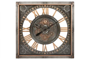 Horloge murale en verre de fer 80x10x80 gris RE212081 1