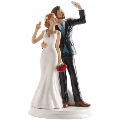 WEDDING COUPLE "SELFIE" 20CM TO DECORATE CAKES