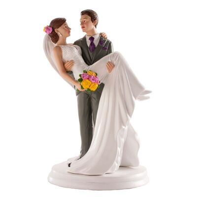 WEDDING COUPLE WOMAN IN ARMS 20CM TO DECORATE CAKES