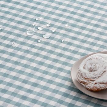 Chemin de table antitache rectangulaire imperméable à carreaux Vichy 45x170 cm toucher tissu coton respirant et doux 3