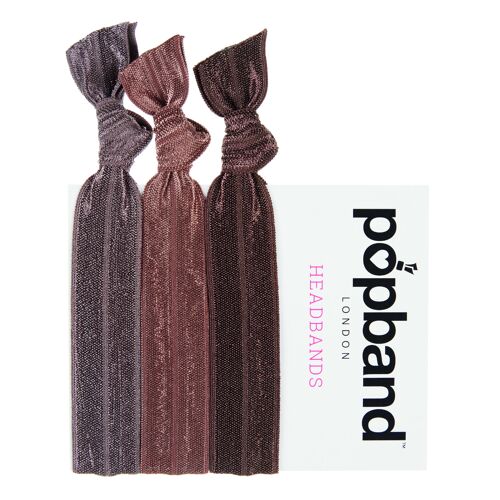 Popband headbands 3 pack brown