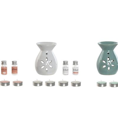 BURNER SET 7 CERAMIC 20X12X8 5 ML. WITH 4 CANDLES DA212621