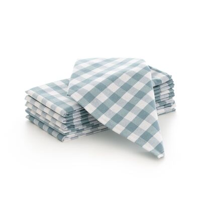 Lot de 6 serviettes en coton vichy 45x45 cm