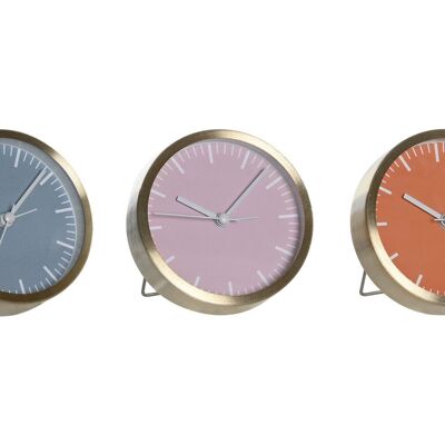 RELOJ DESPERTADOR ALUMINIO 9,2X6X9,2 3 SURT. RE206344