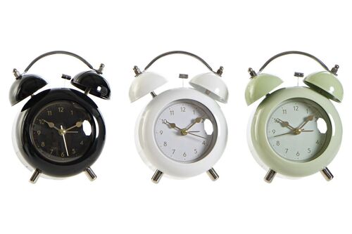 RELOJ DESPERTADOR METAL 11,2X5,8X14,9 3 SURT. RE188111