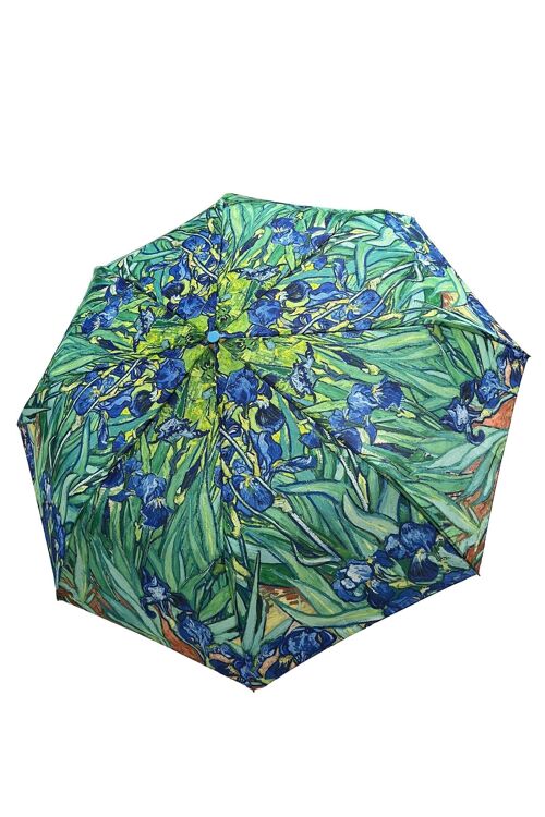 Van Gogh Irises Print Umbrella (Short) - Blue