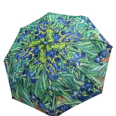 Van Gogh Irises Print Umbrella (Short) - Blue