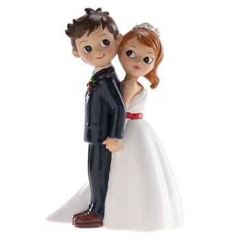 COUPLE DE MARIAGE AVEC DOS 16CM POUR DÉCORER LES GÂTEAUX 1