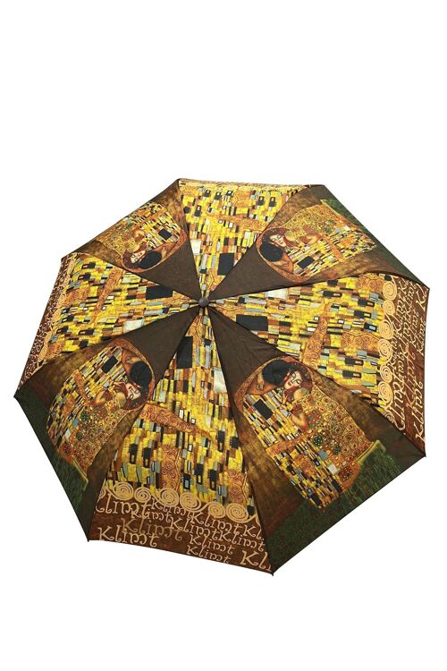 Klimt The Kiss Print Umbrella (Short) - Brown