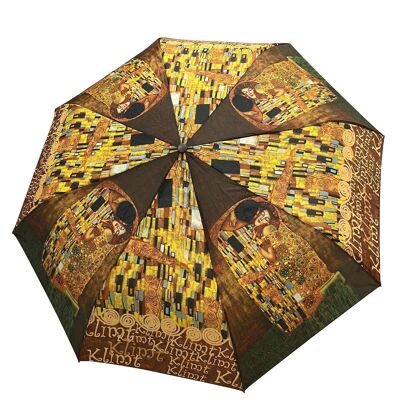 Klimt The Kiss Print Regenschirm (kurz) – Braun