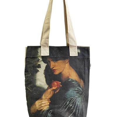 Borsa tote in cotone con stampa artistica preraffaellita Proserpine di Rossetti (confezione da 3) - Multi