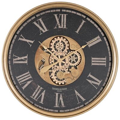 Reloj Pared Hierro Cristal 80X9,5X80 Dorado RE212084