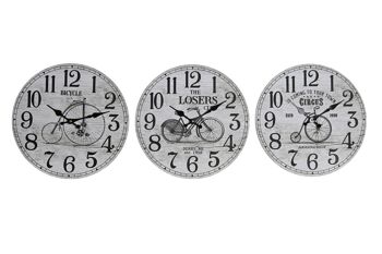 HORLOGE MURALE MDF 34X4X34 VÉLO 3 SURT. RE203745 1