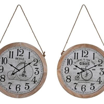 Orologio da parete in MDF corda 50X4,5X50 bicicletta 2 assortimento. RE203755