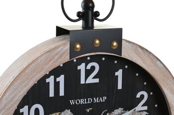 HORLOGE MURALE MDF FER 40X6,5X50 CARTE DU MONDE 2 SURT. RE203753 3