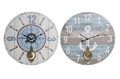Reloj Pared Mdf Metal 58X2X58 Pendulo 2 Surt. RE204324