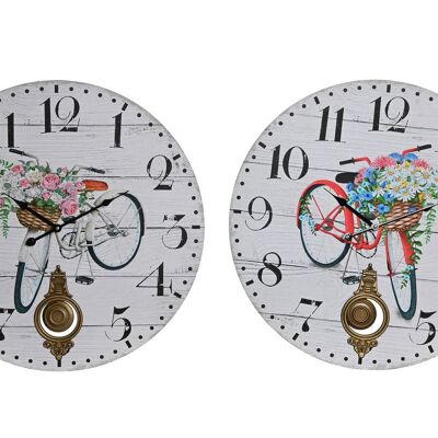 Orologio da parete in metallo Mdf 58X8X58 Bicicletta 2 Assortimento. RE203751