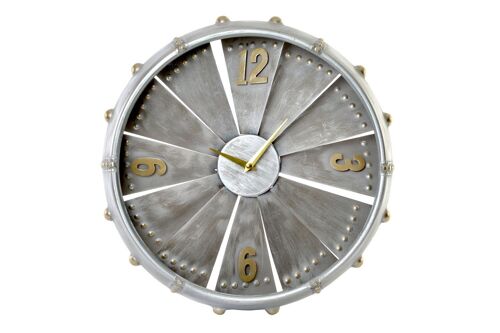 RELOJ PARED METAL 40,5X9,5X41 TURBINA GALVANIZADO RE154006