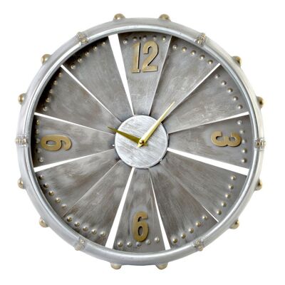 Metall-Wanduhr 40,5 x 9,5 x 41 verzinkte Turbine RE154006