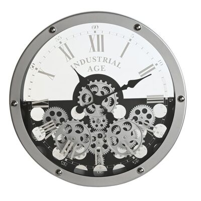 Metal Glass Wall Clock 52X8.5X52 Gears RE209240
