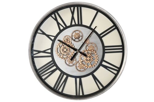 Reloj Pared Metal Cristal 60X8X60 Movimiento Negro RE213078