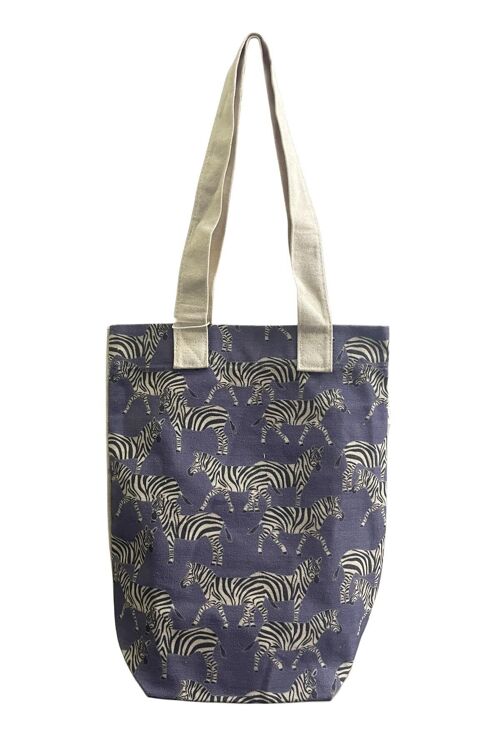 Zebra Animal Print Cotton Tote Bag (Pack Of 3) - Multi