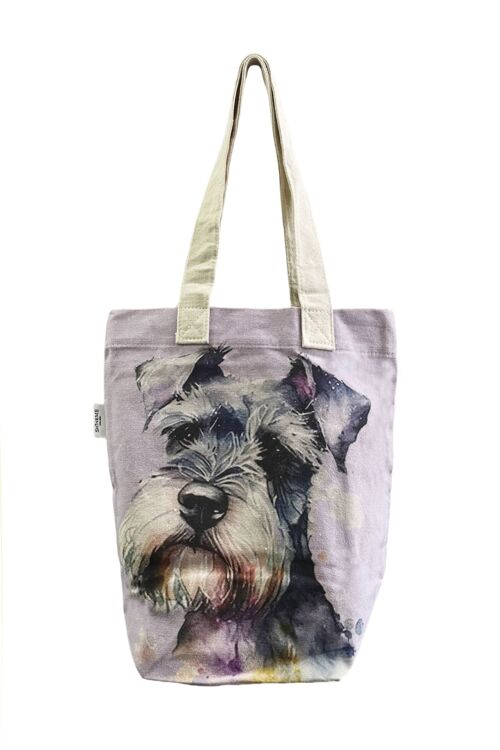 Schnauzer Dog Print Cotton Tote Bag (Pack Of 3) - Multi