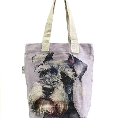 Baumwoll-Einkaufstasche mit Schnauzer-Hunde-Aufdruck (3er-Pack) – Mehrfarbig