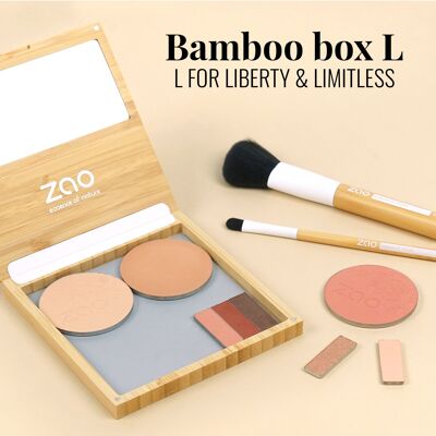 Bamboo box L - Estuche de maquillaje recargable para polvos y sombras de ojos