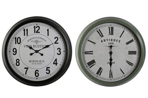 Reloj Pared Metal Cristal 70,5X9,5X70,5 2 Surt. RE212062