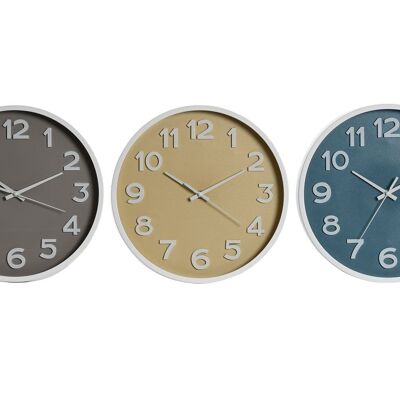 RELOJ PARED PVC 30X4X30 MATE 3 SURT. RE212059