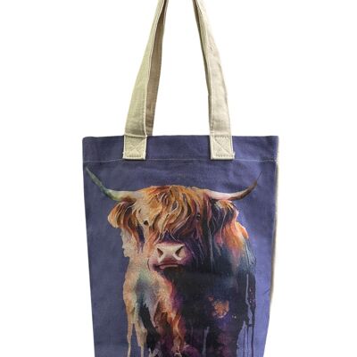 Scottish Highland Cow Print Cotton Tote Bag (Pack Of 3) - Multi