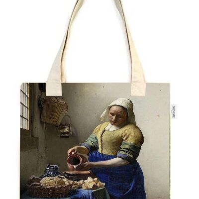 Vermeer's The Milkmaid Kunstdruck-Tragetaschen aus Baumwolle (3er-Pack) – Mehrfarbig