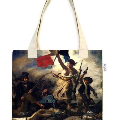 Delacroix's Liberty Leading The People Kunstdruck-Baumwoll-Tragetasche (3er-Pack) – Mehrfarbig