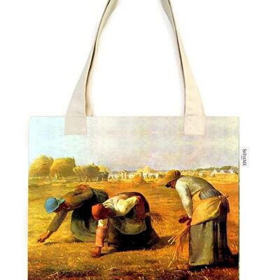 Millet's The Gleaners Art Print Baumwoll-Einkaufstasche (3er-Pack) – Mehrfarbig