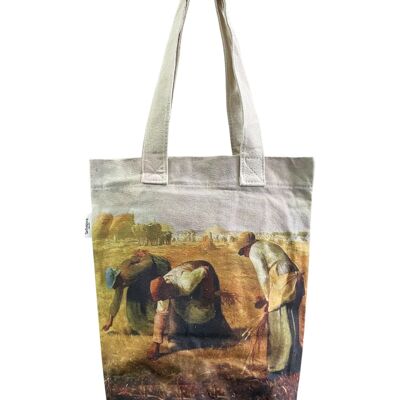 Bolso tote de algodón con estampado artístico The Gleaners de Millet (paquete de 3) - Multicolor