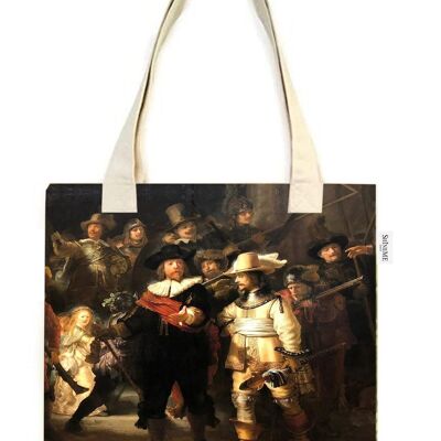 Baumwoll-Tragetasche mit Kunstdruck „Die Nachtwache“ von Rembrandt (3er-Pack) - Mehrfarbig