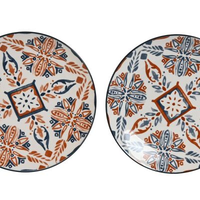 ASSIETTE PORCELAINE 19,5X19,5X2 BOHO 2 SURT. PC212728