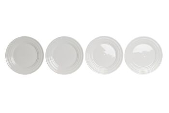 ASSIETTE SET 4 PORCELAINE 27X27X2 BLANC PC208142 1